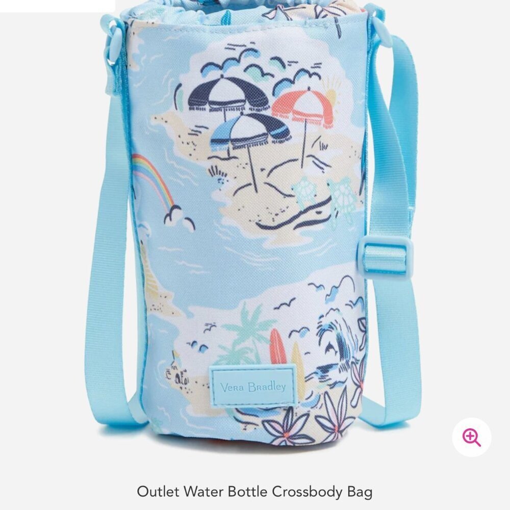 Vera Bradley Beach Treasures Water Bottle Crossbody Bag NWT